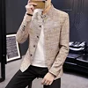 Blazer New Men's Fashion Business Gentleman Wedding British Style Work MAO Suit Outdoor Casual Slim Standing Collar Blazer 5
