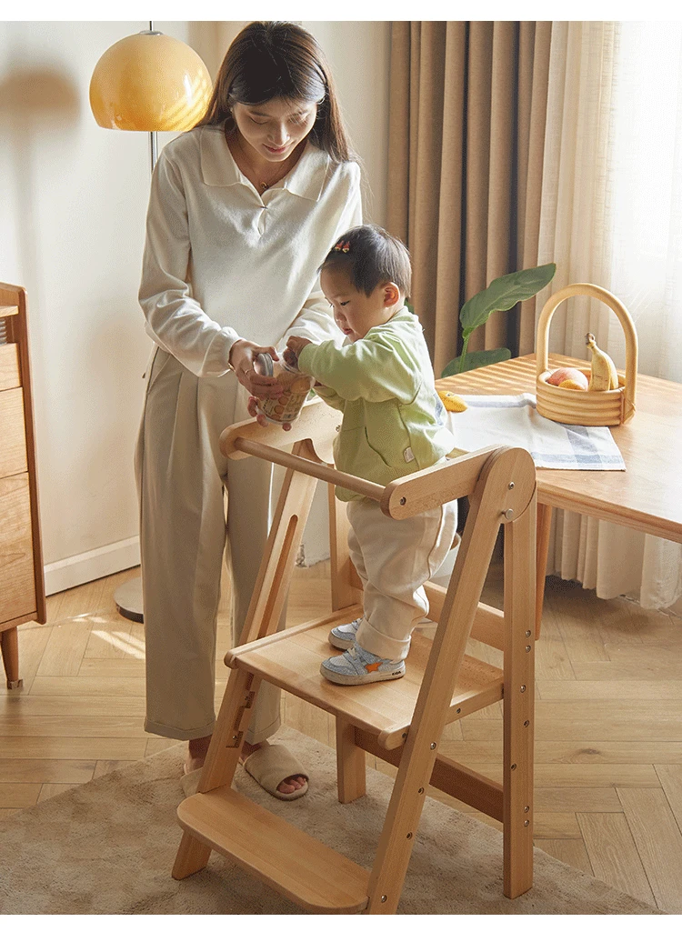 Tour d'apprentissage Montessori pour bébé, escabeau de lavage pliable en  bois massif pour enfants, tabouret de lavage à pédale, piste de table  réglable recommandée - AliExpress