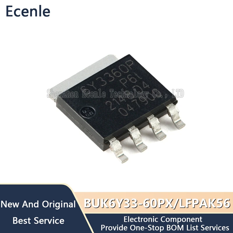 10-Pcs-Lot-BUK6Y33-60PX-MARK-6Y3360P-LFPAK56-P-Channel-60V-MOSFET-100 ...