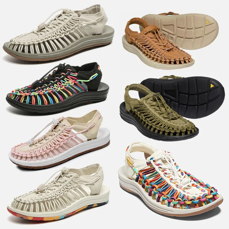 

2022 New Style Breathable Sandals Women Man Fashion Casual Woven Sandals Beach Lady Shoes Couple Creek Shoes