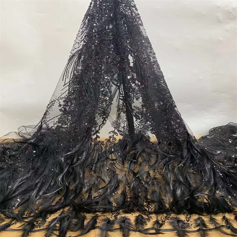 

Familiar Beads Lace Fabric 2022 High Quality Mesh Embroidery Tulle Nigerian Lace Fabrics For Bridal Dress Material Sewin JH65752