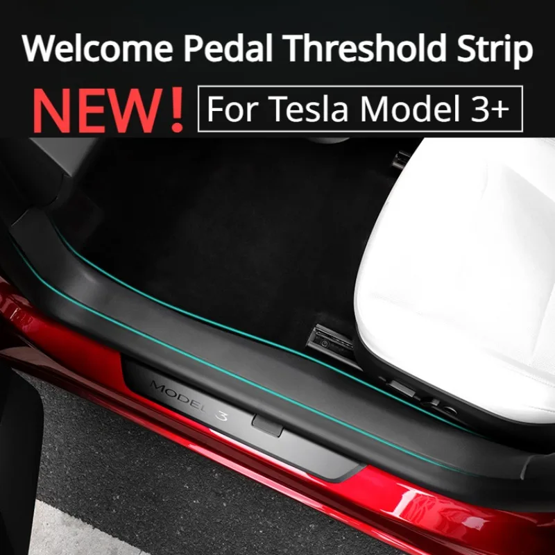 

Front Rear Door Sill Pad for Tesla Model 3+ Welcome Pedal Threshold Strip Central Control Side Guards New Model3 Highland 2024