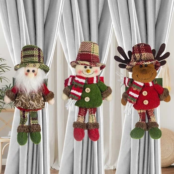 Old man snowman elk curtain hooks, Christmas decorations, display window ornaments, hotel restaurant supplies, party props 1