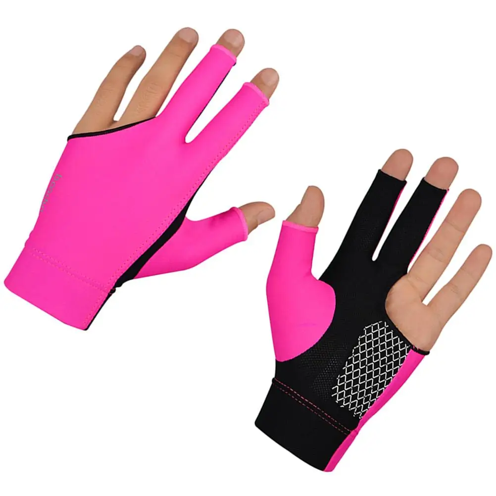 Portable Wear Resistant Anti Slip Snooker Glove 3 Finger Billiards Glove Billiard Finger Table Game Equipment