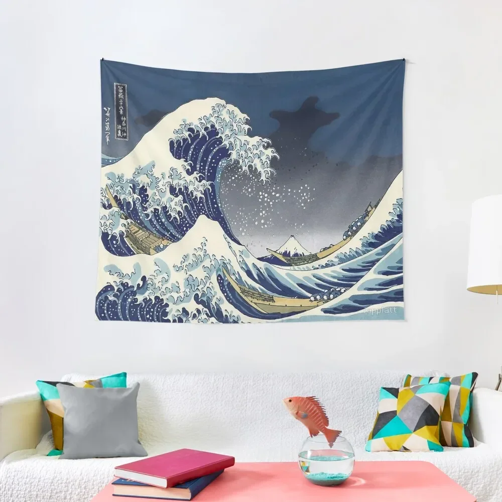 

BLUE The Great wave Tapestry Decorative Paintings Wall Decoration Tapestry
