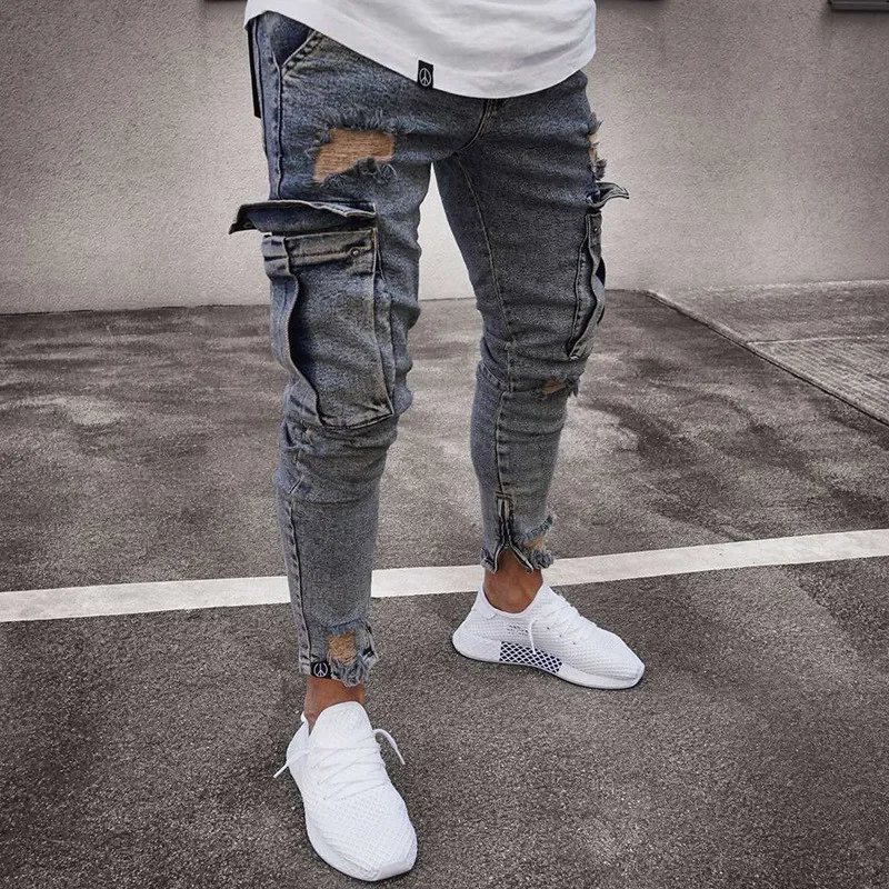 Locachy Pantalones De Mezclilla De Cintura Elástica Para Hombre, Jeans Rectos Sueltos Casuales, #1 Negro