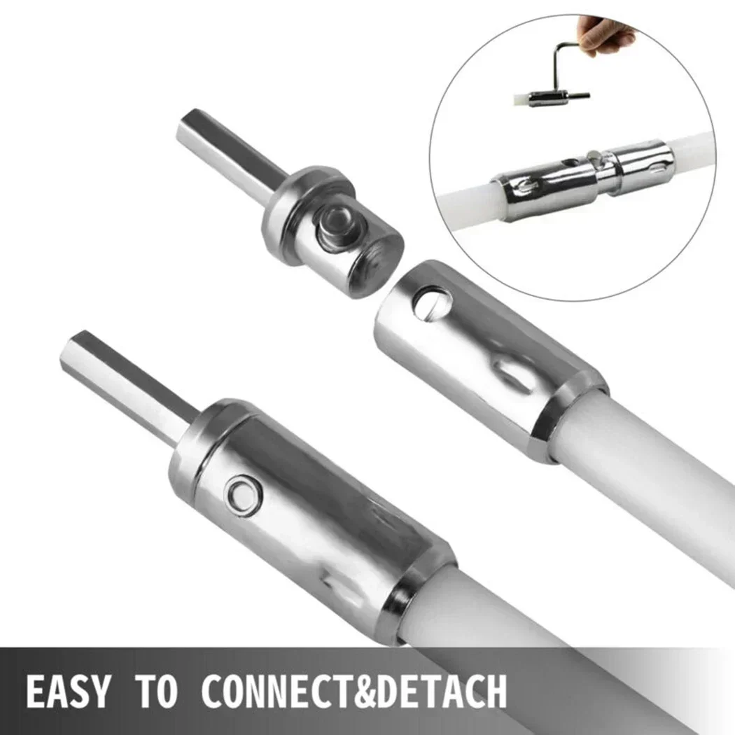 Flexible Rod Chimney Cleaning Brush 10FT Fireplace Flue Sweep Nylon Whip Cleaner Tools Remove soot Rotating Sweeping 3pcs
