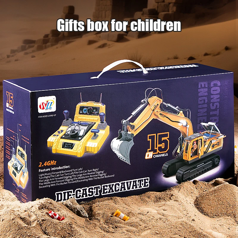 Pelle Excavatrice RC 15 Canaux 2.4GHz - Jouet Enfant 3+