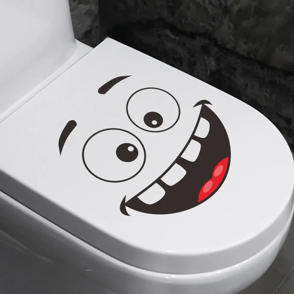 Creative Self-adhesive Toilet Stickers Funny Smiling Face Toilet Seat Lid Decorative Stickers Waterproof Fun DIY Wall for toilet seat stickers,toilet wall stickers,toilet stickers,vinyl stickers