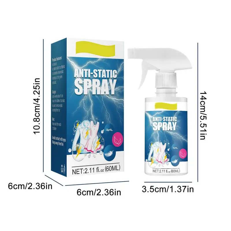 Anti-Static Spray Fabric Softener Clothes Static Cling Removal Sprayer Hair Balancing Spray Winter Home Static Remover Sprays anti static spray