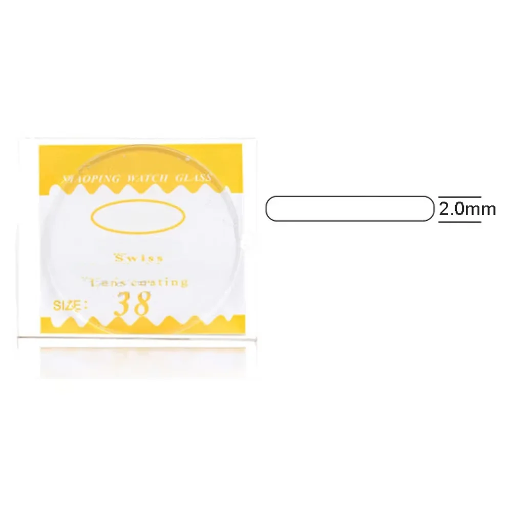 Premium Set of 2 Flat Mineral Round Watch Crystals (2mm thickness, 20-45mm sizes)