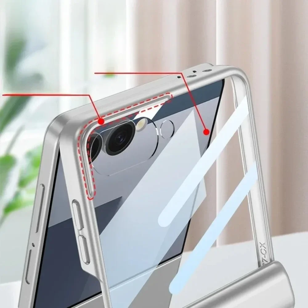 Magnetic Hinge Protection Hard Shell Phone Case with Front Screen Protector