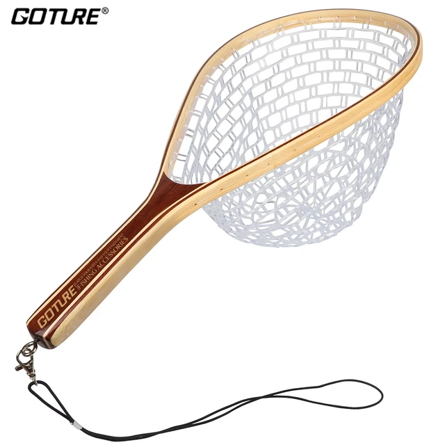 Goture Fly Fishing Wooden Handle Portable Casting Network Landing Net Cast  Net Tackle For Trout Bass Pike Fishing Tools