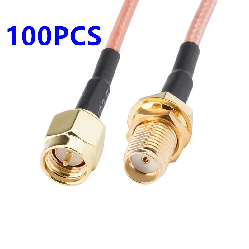 Plugue Macho Sma para Porca de Anteparo Fêmea Sma Terminal de Fio Conector Rg316 rf Jumper Pigtail 10cm 15cm 20cm 30cm 50cm 100 Pcs