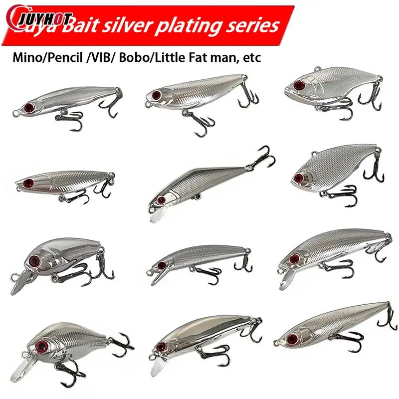 

Luya Bait Electroplated Silver Series Fake Bait Submerged Pencil Xiaomi Nuozhi Word Dog Little Fat Ball Light Seawater Hard Bait