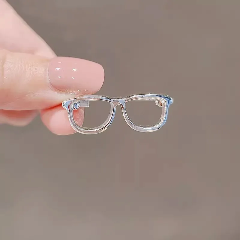 귀여운 미니 안경 핀 한국 일본 스타일 심플 브로치 여성 캐주얼 의상 액세서리