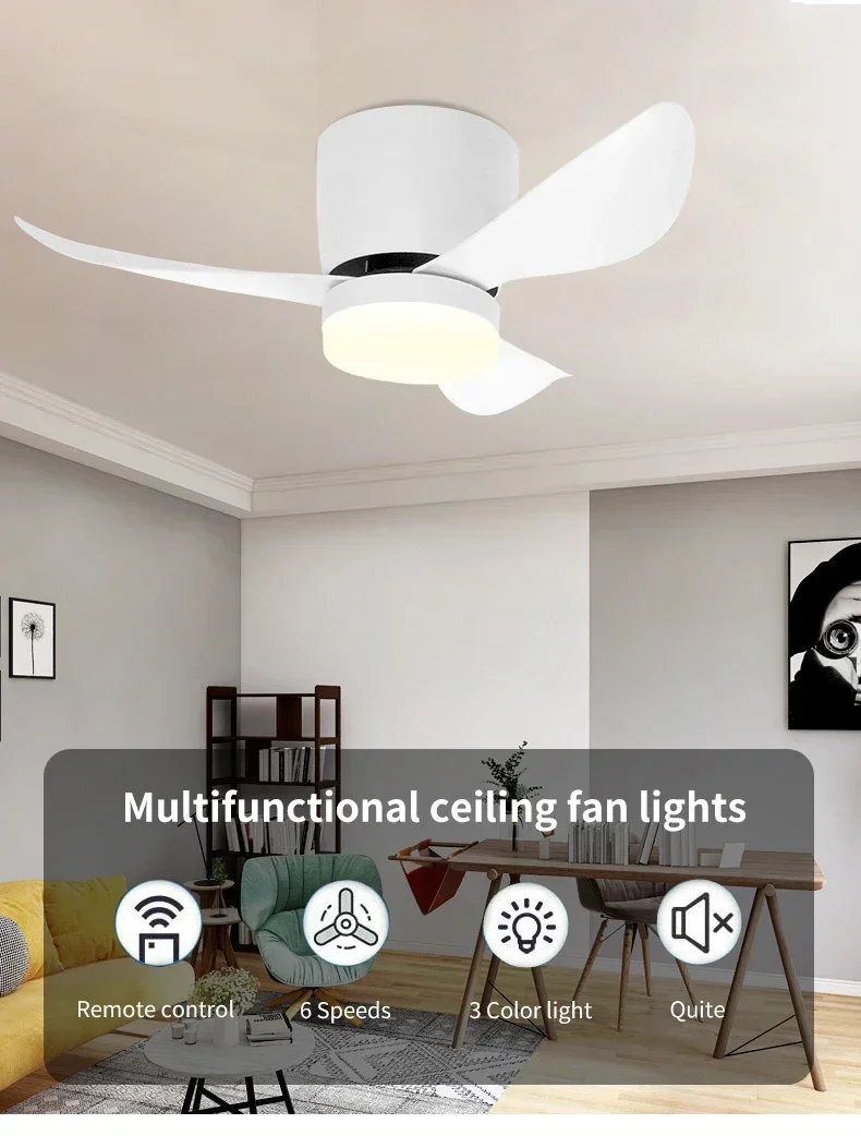 Description Picture 5 of itemLow Floor Modern LED Ceiling Fan with Variable Frequency DC Remote Control, Household Use, Ventilation Fan, Motor Electric Fan
