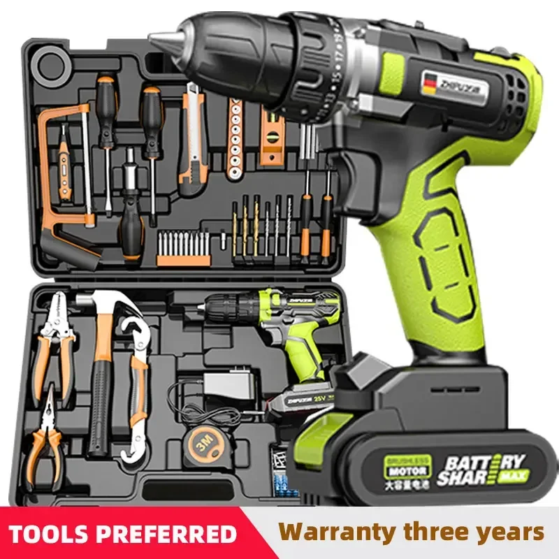 

Home Improvement and Tools Set Drill Professional Home Hand Tool Box Electrician Complete Combination Tool Kit Power Full Set