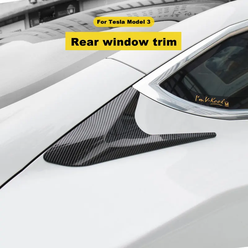 

For Tesla Model 3 Rear Car Window Trim Strip Decorative Sticker Applicable to Carbon Fiber Exterior Decoration Car Modification