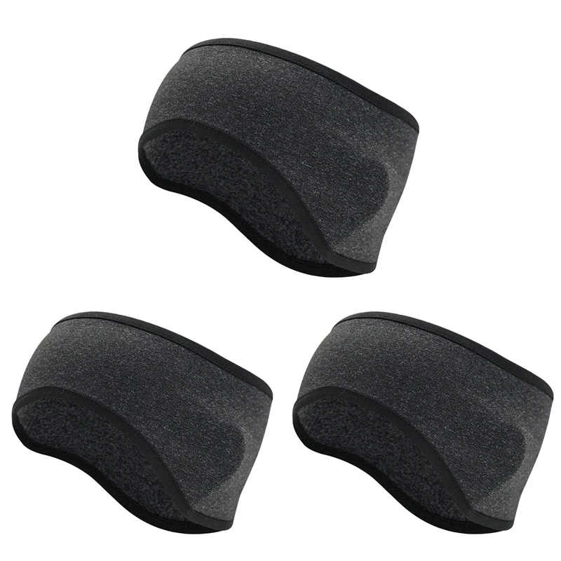 

3 Pcs Ear Warmer Headbands Full Cover Ear Muff Headband Sports Headband Ear Warmer For Winter Outdoor Use Sports Fitness Hemp Bl