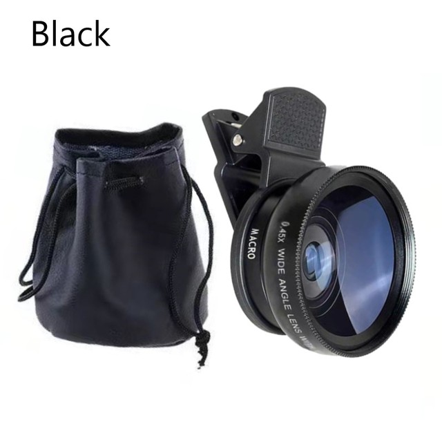 Functions Mobile Phone Lens 0.45X Wide Angle Len & 12.5X Macro HD Camera Lens Universal for iPhone Android Phone