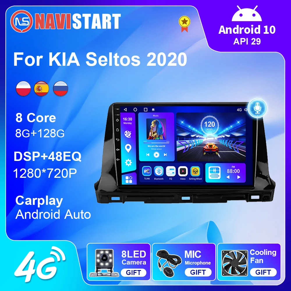 

NAVISTART Car Radio For KIA Seltos 2020 Android Multimedia Video Player GPS DSP Navigation Carplay Android Auto 4G WIFI BT 2 Din