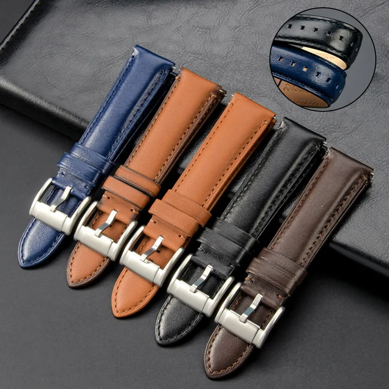 Premium Leather Watch Strap - Quick Release, Waterproof Bracelet
