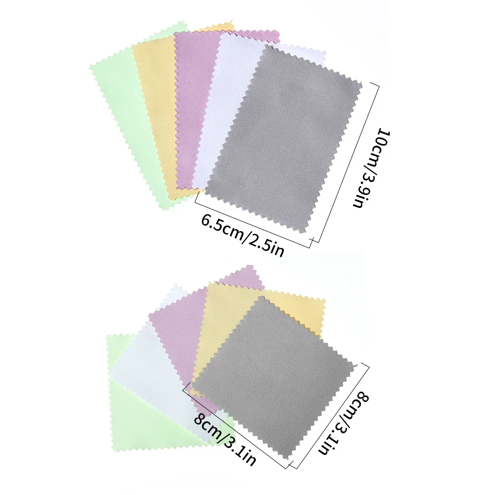 10pcs Microfiber Glasses Cleaning Cloths Screen Lens Cleaner Wipes Non Toxic Jewelry Watch Polishing Cloth Eyewear Accessories glasses cleaning wipes