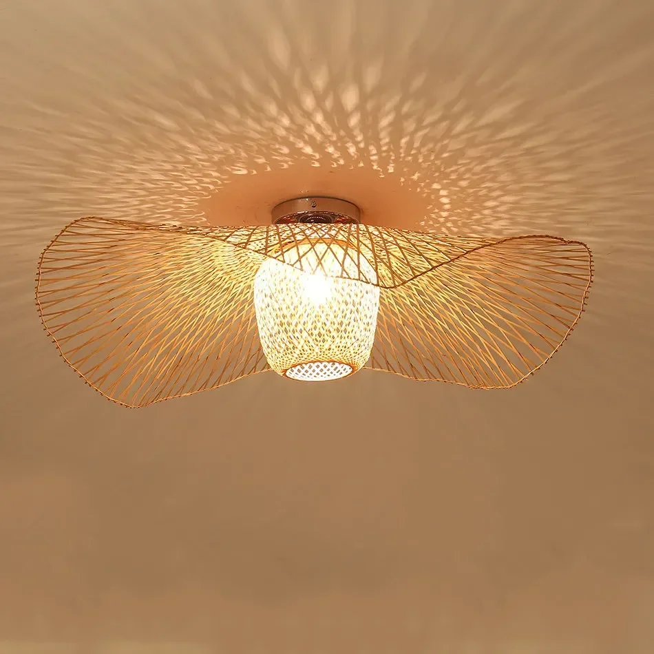 Japanese Style Bamboo Pendant Lights Creative Ceiling Hangin Lamp for Dining Room Restaurant Chandelier E27 Suspension Luminaire
