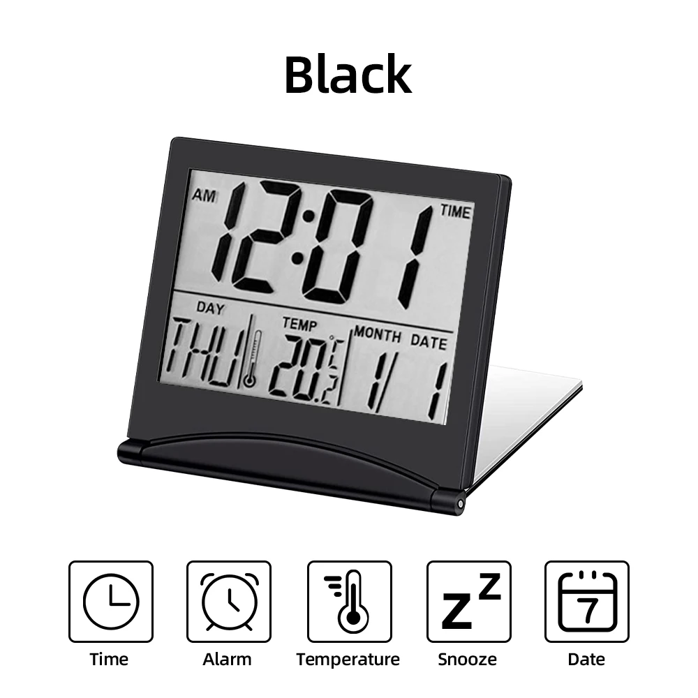 outside caliper Temea Folding LCD Digital Travel Clock Thermometer Humidity Meter Alarm Clock Desk Table Weather Station Desk Temperature Sensor 3m tape measure Measurement & Analysis Tools