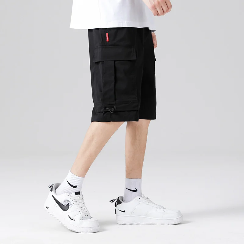 Overalls shorts men's summer thin fashion brand trousers loose casual pants multi-pocket trend wear quintus pants