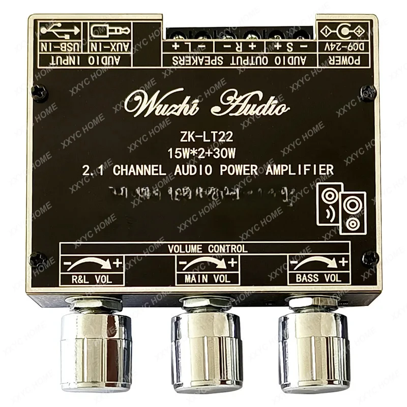 

ZK-LT22 2,1 channel усилитель звука Bluetooth board module 15W + 15W + 30W сабвуфер TWS true wireless