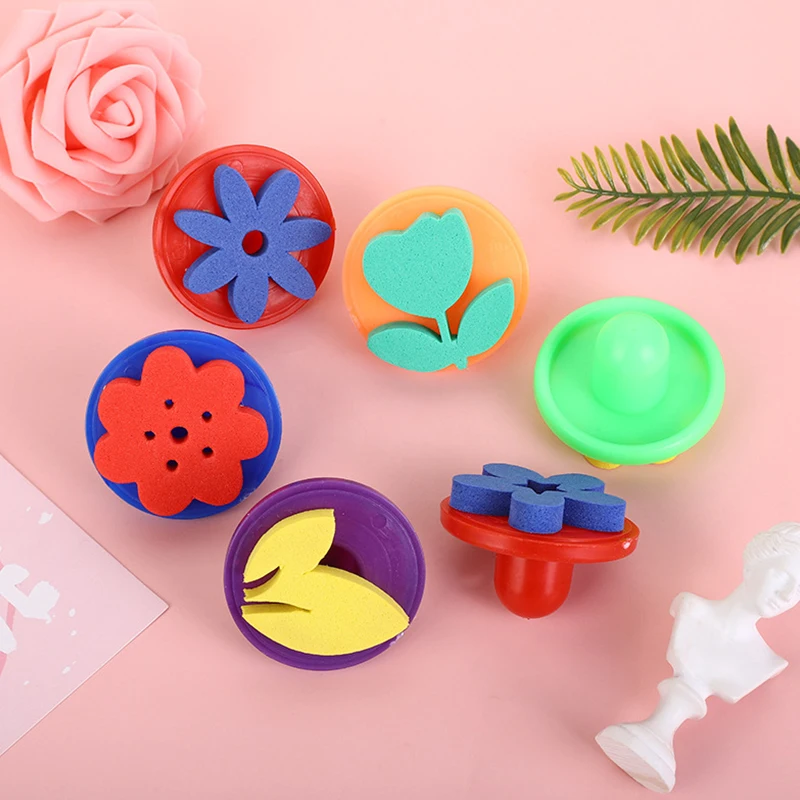 8-12PCS/세트 페인팅 스폰지 브러쉬 다양한 모양 드로잉 스폰지 스틱 축제 파티 수공예 DIY 그래피티 소품 장식 ZYF