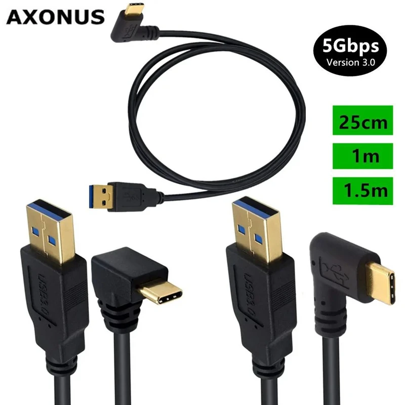 

Позолоченный Высокоскоростной USB-кабель 3,0 Type-C 90 градусов