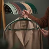 5 pieces Household Dip Plastic Half-round Coat Hanger Thick Adult Clothes Shelf With Hook Without Trace Drying Dipped plastic 1