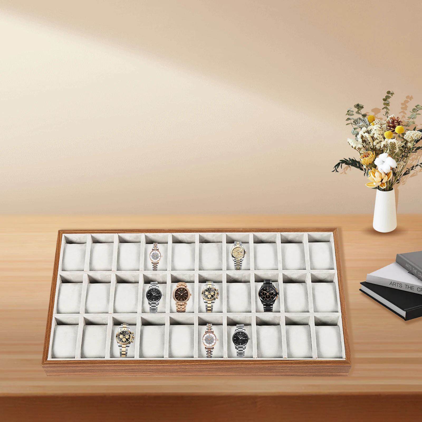 30/24-Compartment Watch Box: Ideal Storage and Display for Collectors, Organize and Sho... - SKU DSB01643 - UGI Packaging