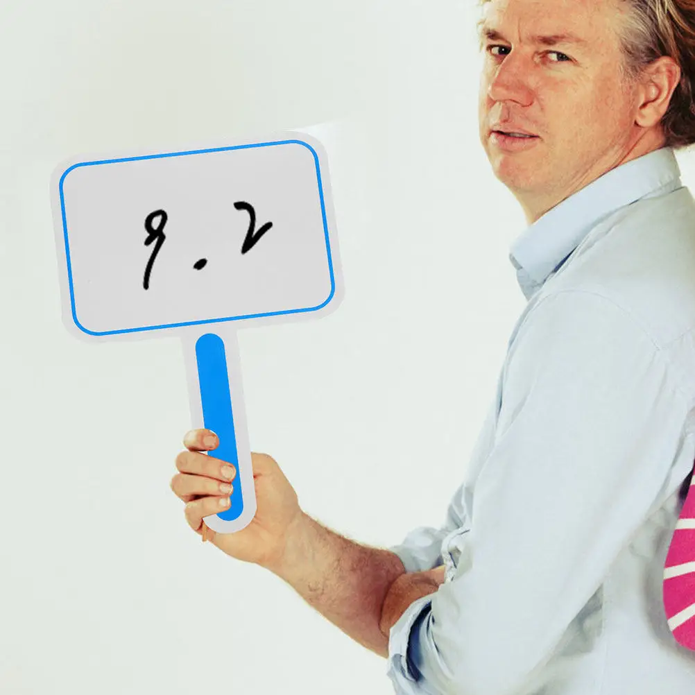 3Pcs 빈 단면 점수판 휴대용 투표 패들 게임 및 점수 매기기를 위한 다목적 지울 수 있는 화이트보드 점수판