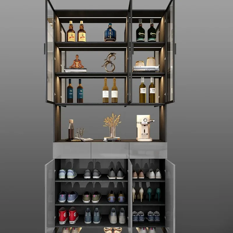 Wooden Shoe Wine Cabinets Living Room European Wall Display Storage Liquor Mueble Licorera Home Wine Cabinets Furniture QF50JG