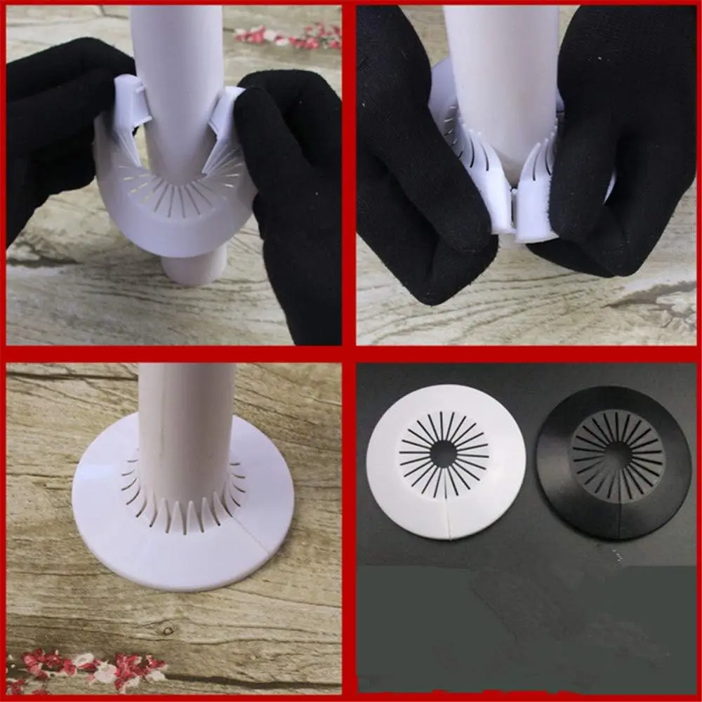 Wall flange 2pcs easy installation plastic radiator escutcheon water pipe drain line cover for 0.59-1.1" /1.18-2.16" tube flange connector faucet decorative cover