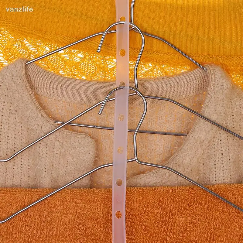 10pcs/vanzlife Creative hangers article link chain transparent clothe hanger pimp article plastic hanger connection bar 3