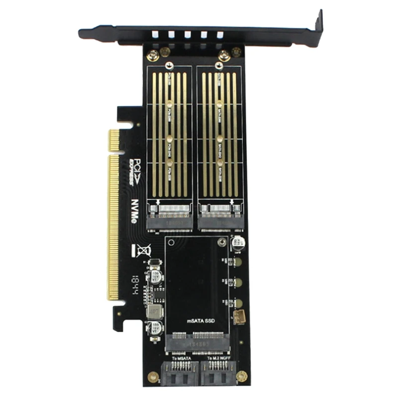 NGFF 및 MSATA SSD 어댑터 카드, M.2 NVME-Pcie 16X/M.2 SATA SSD-SATA III/MSATA-SATA 변환기, 3 in 1