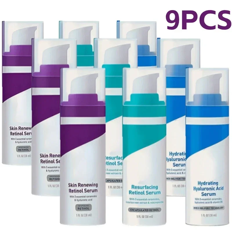 

9PCS Retinol Facial Essence Cera Anti-aging Anti-wrinkle Fade Fine Line Moisturizing Repairing Skin Renewing Serum