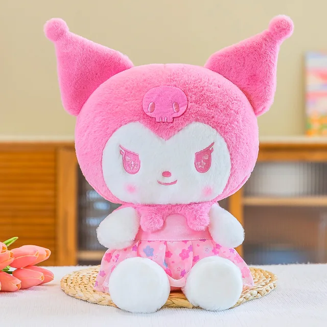 Anime Sanrio Sakura Kuromi Plush Doll Kawaii Cute Pink Peluche Soft Stuffed Animal Doll Home Room Decor Pillow Birthday Gift Kid