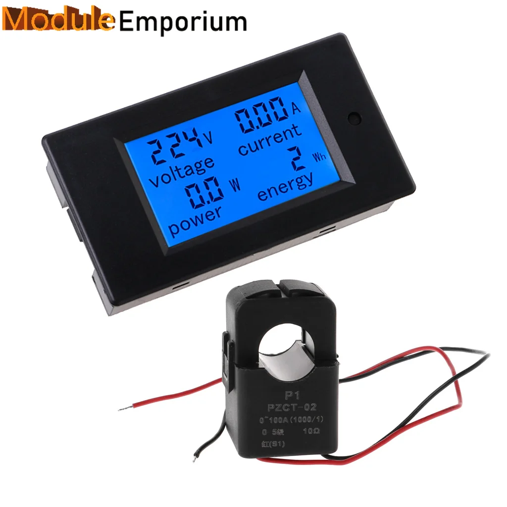 

PZEM-061 AC80-260V 100A Voltage Current Watt Power Energy Meter With Open CT