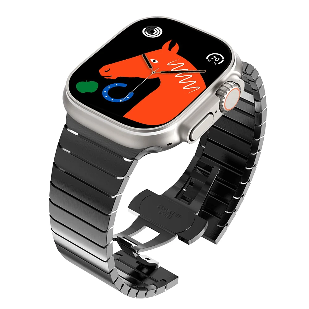 

Браслет из нержавеющей стали для Apple Watch Ultra Band, браслет для iWatch 6 5 4 3 2 SE 44 мм 40 мм 42 мм 38 мм, 49 мм 8 7 45 мм 41 мм