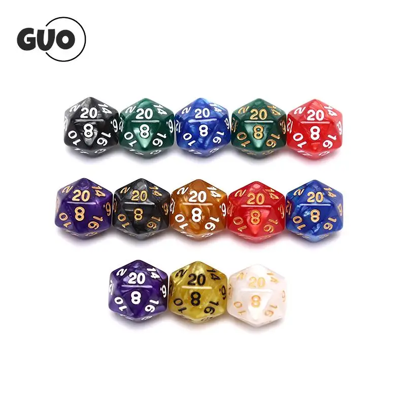 1pc 20 Faces Games Dices For Rpg Dungeons & Dragon Two-Tone D20 RPG Dice Rich Colors D20 Dice