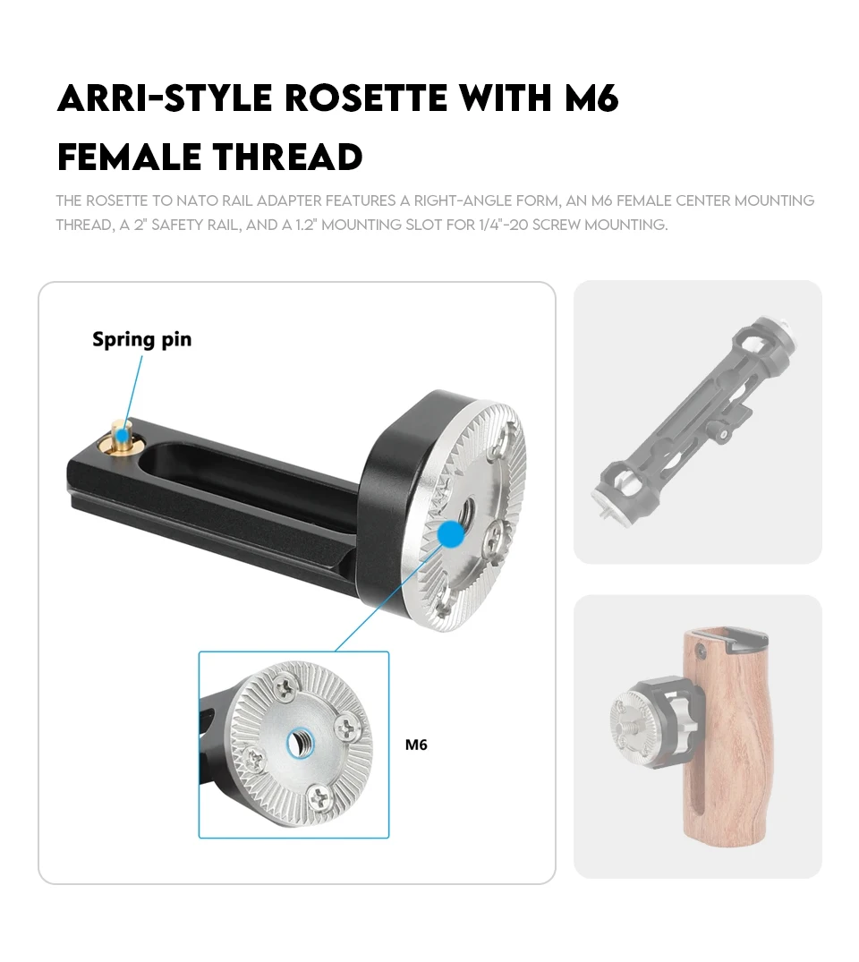 Description Picture 6 of itemKAYULIN ARRI Type Rosette Lock With 15mm Rod Clamp/NATO Clamp/NATO Rail For DSLR RIG Film Camera Grip Handle Extension Arm DIY