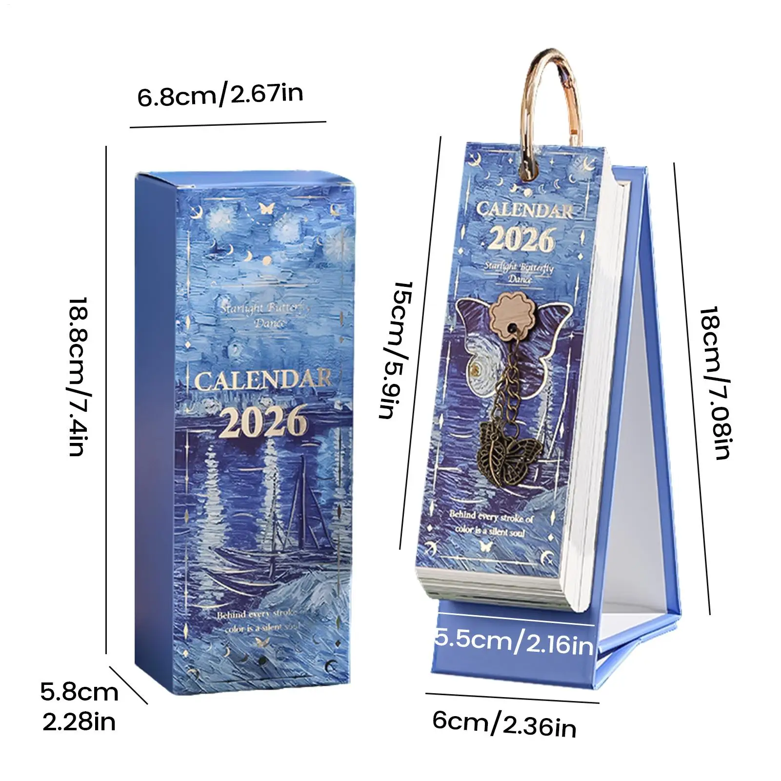 Desk Calendar 2026 365 Days Oil Painting Vintage Planner Decor Artistic Calendar For Entrance Desktop Living Room Office School