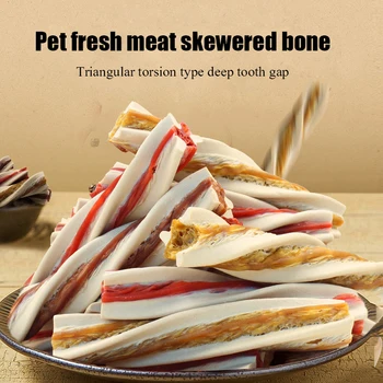 Bastone per macinare snack per cani pet resistente ai morsi pulizia dei denti morso per la testa dell'osso Ji 300g Chai dog alitosi per animali domestici di piccola e media taglia