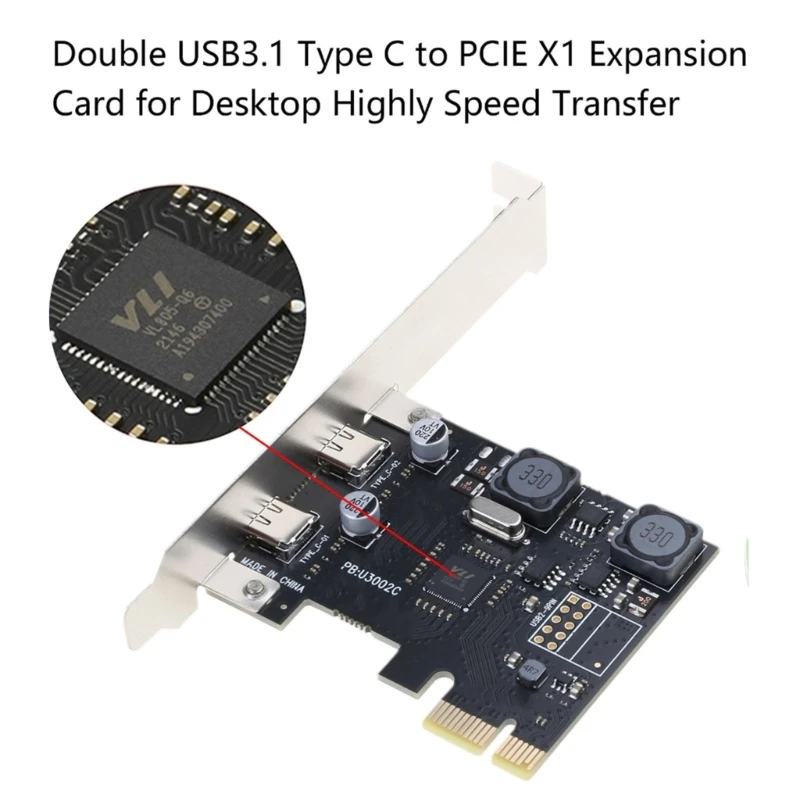 2 포트 USB C 5Gbps 데이터 이동 기능용 USB 3.1 Gen1 PCIe 카드